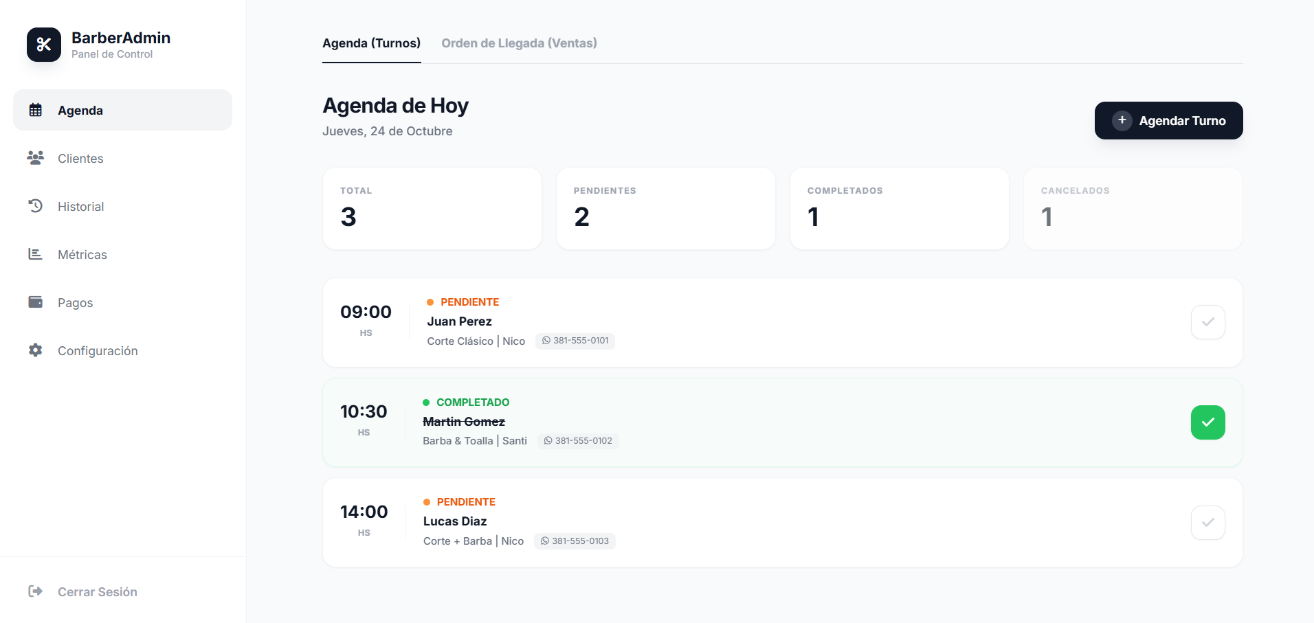 Sistema de Barbería